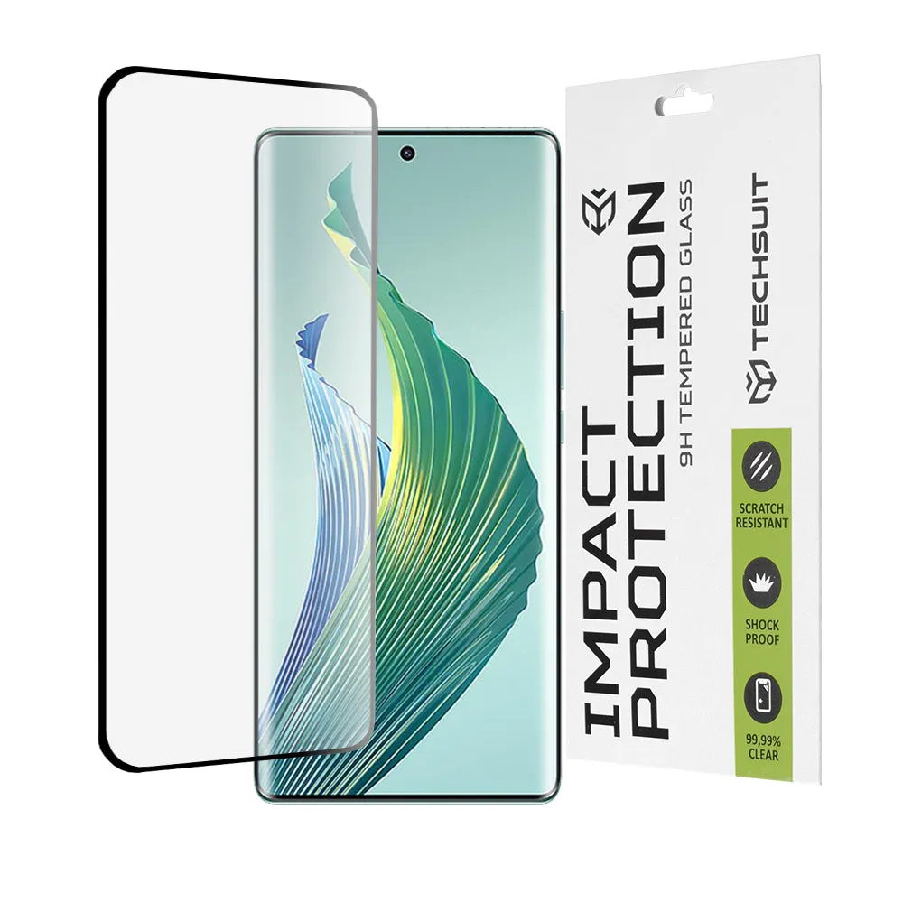 Pellicola protettiva per schermo Techsuit per Honor Magic5 Lite, Vetro temperato, Full Glue, 111D, Nero - immagine 1