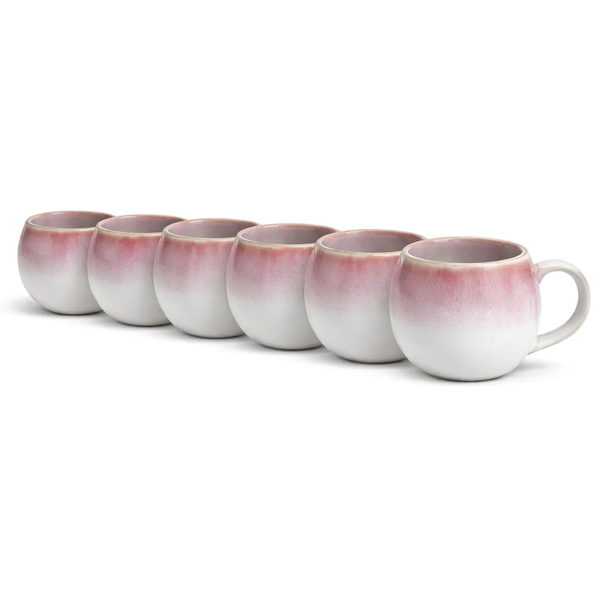 6x van Well Kugelbecher Ibiza 470 ml, glasiert, Steinzeug Töchter & Söhne; 470 ml, 8.8x8.8x8.9 cm (LxLxH); rosa; 6 pz. / Pacco - immagine 1