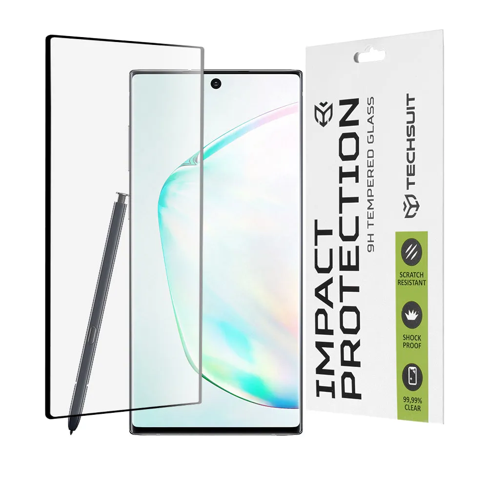 Pellicola protettiva per schermo Techsuit per Samsung Galaxy Note 10+ 5G N976 / Note 10+ N975, Vetro temperato, Full Glue, 111D, Nero - immagine 1