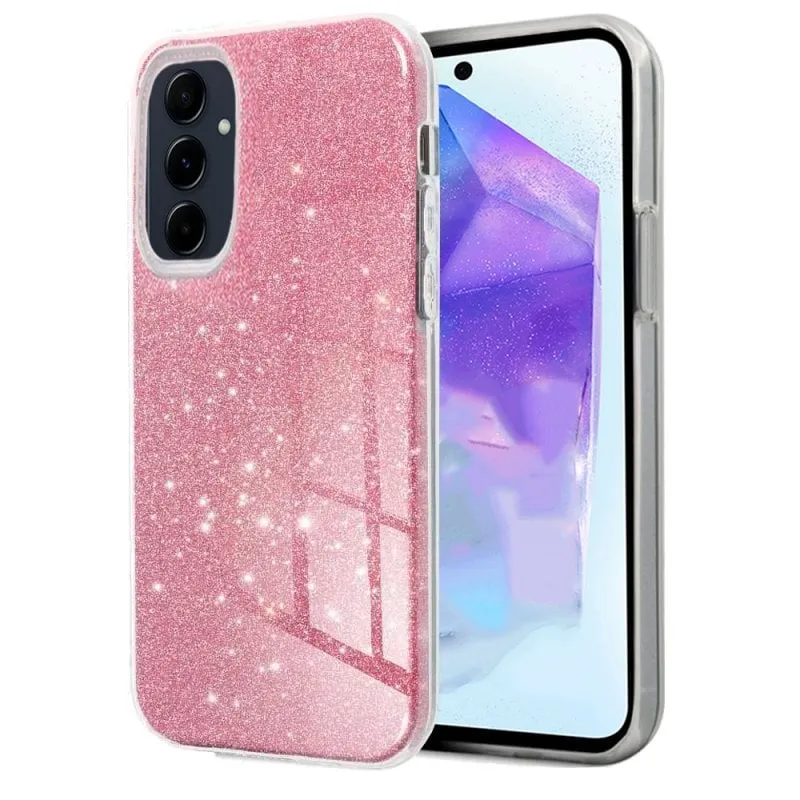 Custodia con brillantini rosa per Samsung A556 Galaxy A55 5G - immagine 1