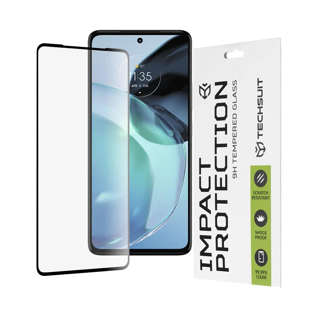 Pellicola protettiva per schermo Techsuit per Motorola Moto G72, Vetro temperato, Full Glue, 111D, Nero - immagine 1