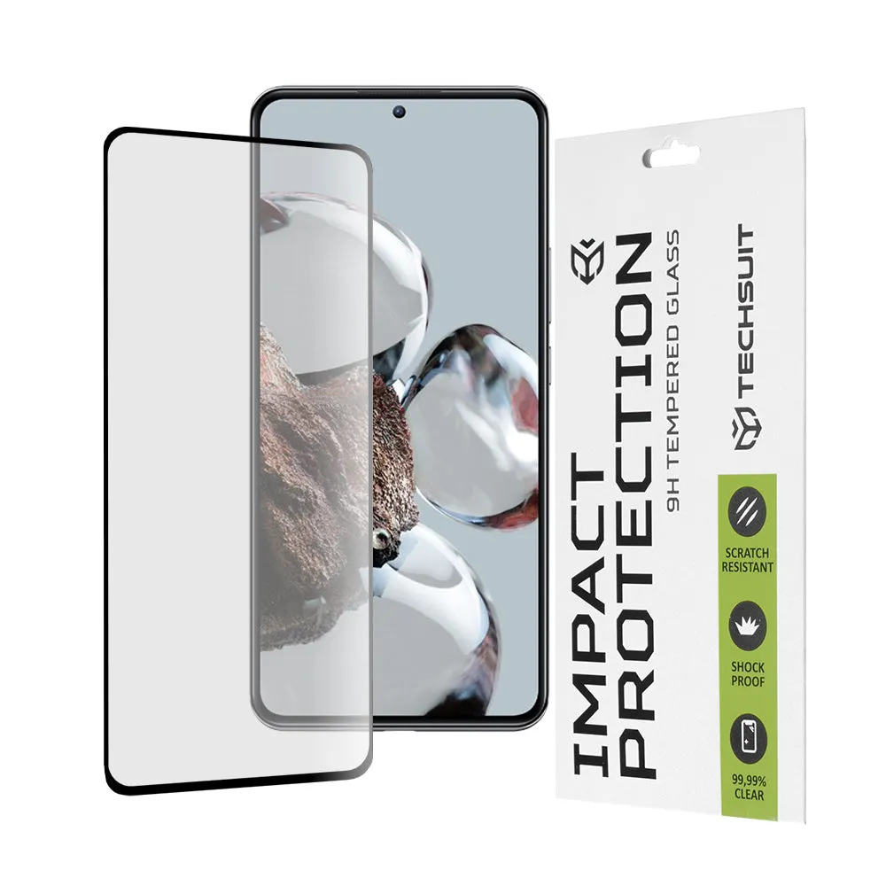 Pellicola protettiva per schermo Techsuit per Xiaomi 12T / 12T Pro, Vetro temperato, Full Glue, 111D, Nero - immagine 1