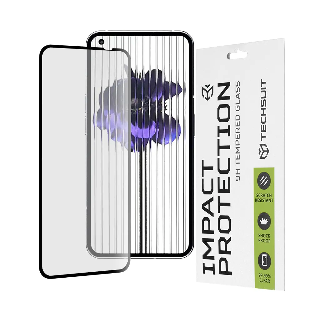 Pellicola protettiva per schermo Techsuit per Nothing Phone (1), Vetro temperato, Full Glue, 111D, Nero - immagine 1