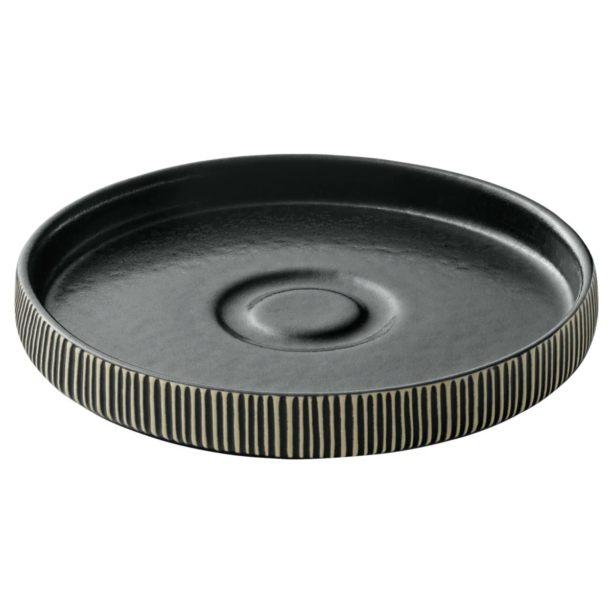 6x Playground Piattino sottotazza Nara Ø 15 cm; 15x2.5 cm (ØxH); nero/bianco; rotonda; 6 pz. / Pacco - immagine 1