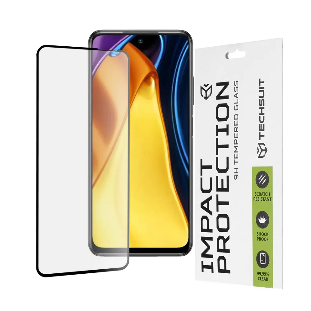 Pellicola protettiva per schermo Techsuit per Xiaomi Poco M3 Pro 5G / Redmi Note 10 5G, Vetro temperato, Full Glue, 111D, Nero - immagine 1