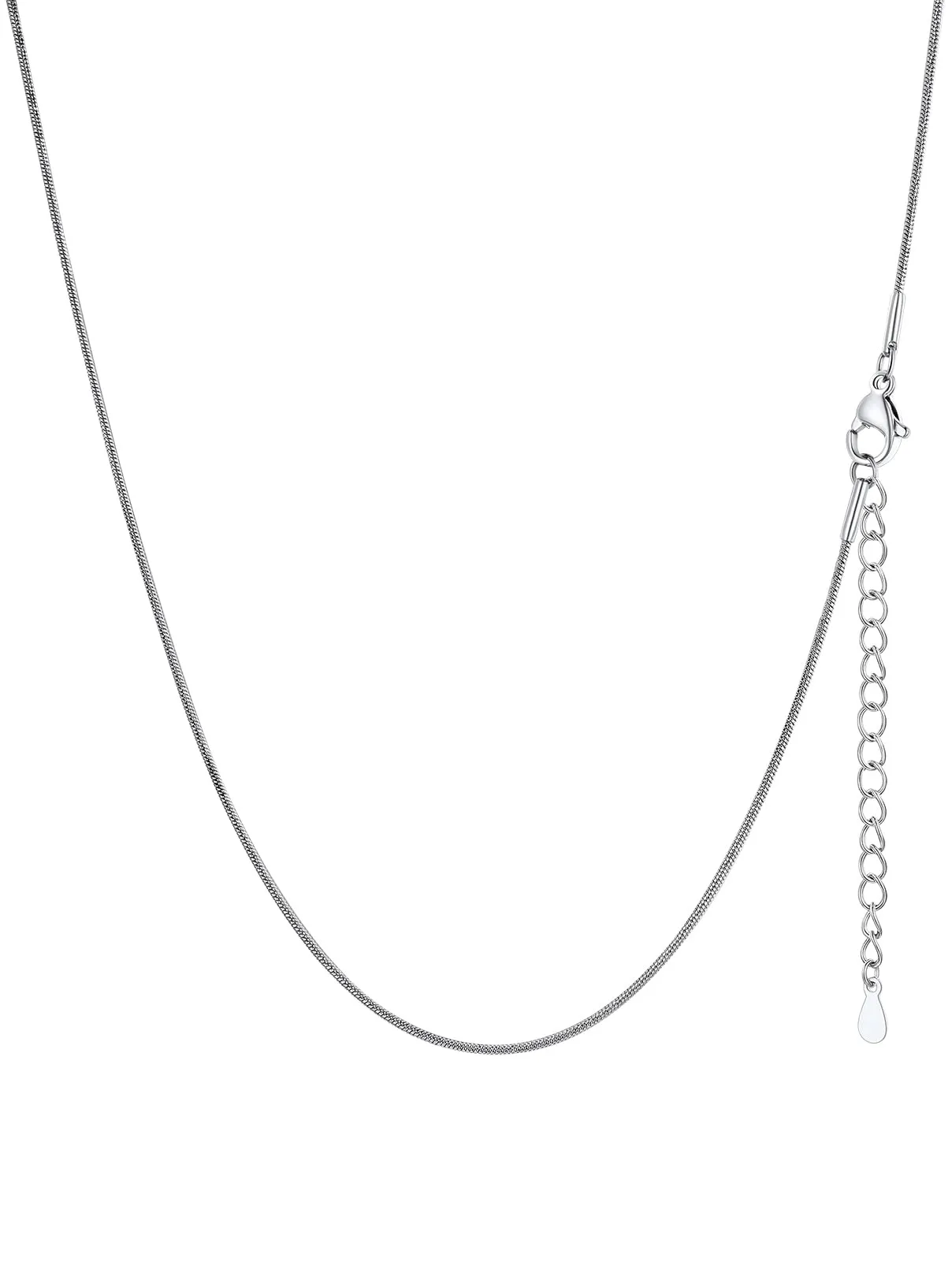 FaithHeart Collana Uomo Donna, Catenina Serpente Tonda,Larga 1mm Lunga 35cm, 316L Acciaio Inossidabile, Impermeabile di Alta Qualità, Gioielli da Regalo - immagine 1