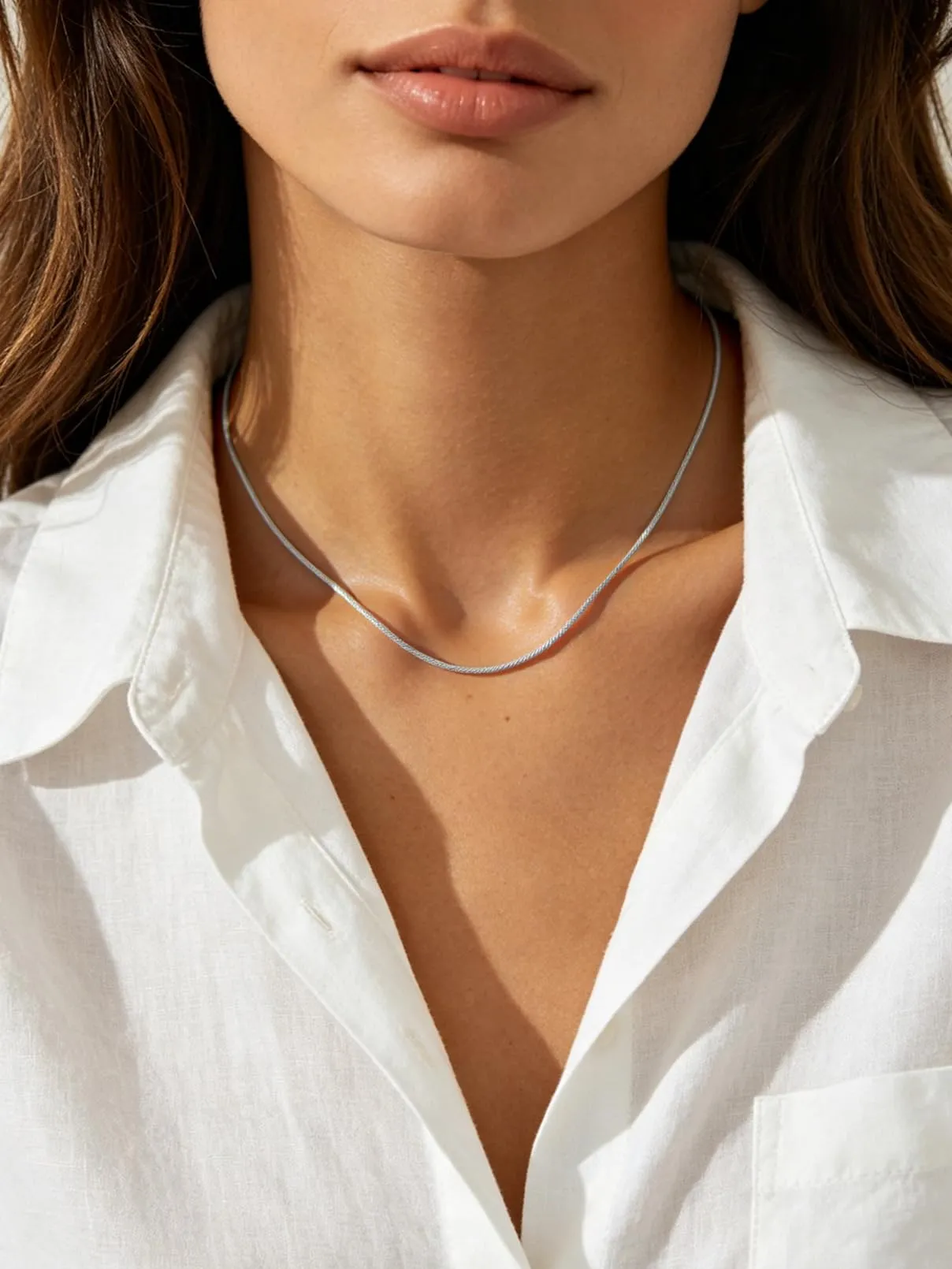 FaithHeart Collana Uomo Donna, Catenina Serpente Tonda,Larga 1mm Lunga 35cm, 316L Acciaio Inossidabile, Impermeabile di Alta Qualità, Gioielli da Regalo - immagine 4