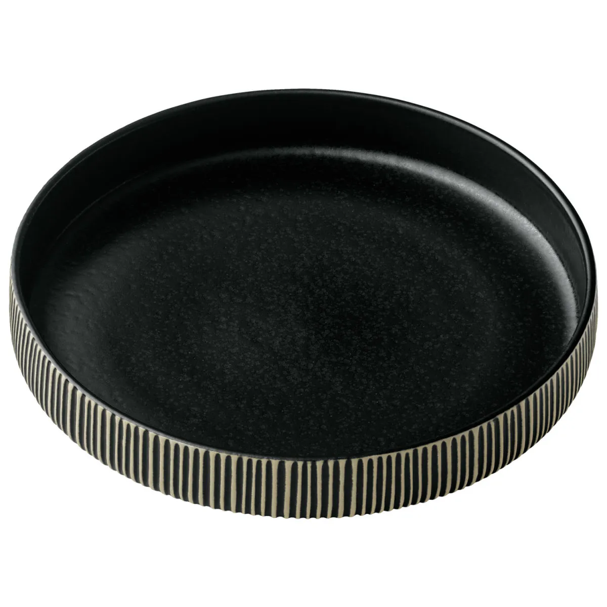 6x Playground Piatto fondo Nara bordo alto e rialzato; 1300 ml, 24x4.2 cm (ØxH); nero/bianco; rotonda; 6 pz. / Pacco - immagine 1