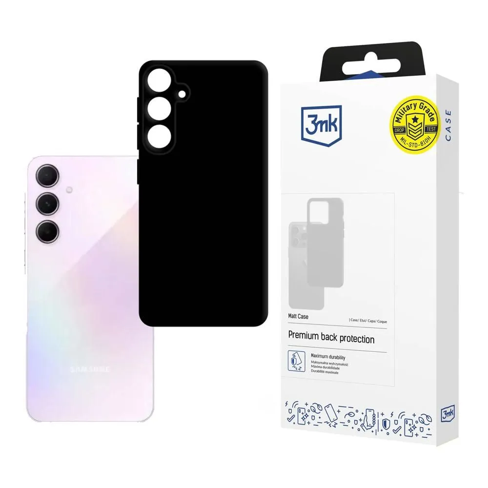 Custodia per Samsung Galaxy A35 5G A356, 3MK, Nera Opaca - immagine 1