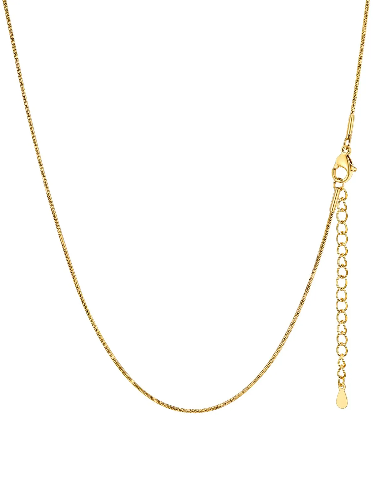 FaithHeart Collana Uomo Donna, Catenina Serpente Tonda,Larga 1mm Lunga 45cm, 316L Acciaio Inossidabile, Impermeabile di Alta Qualità, Gioielli da Regalo - immagine 1