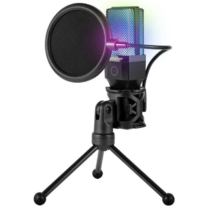 Woxter Mic Studio 65 Microfono a condensatore RGB per lo streaming nero - immagine 1