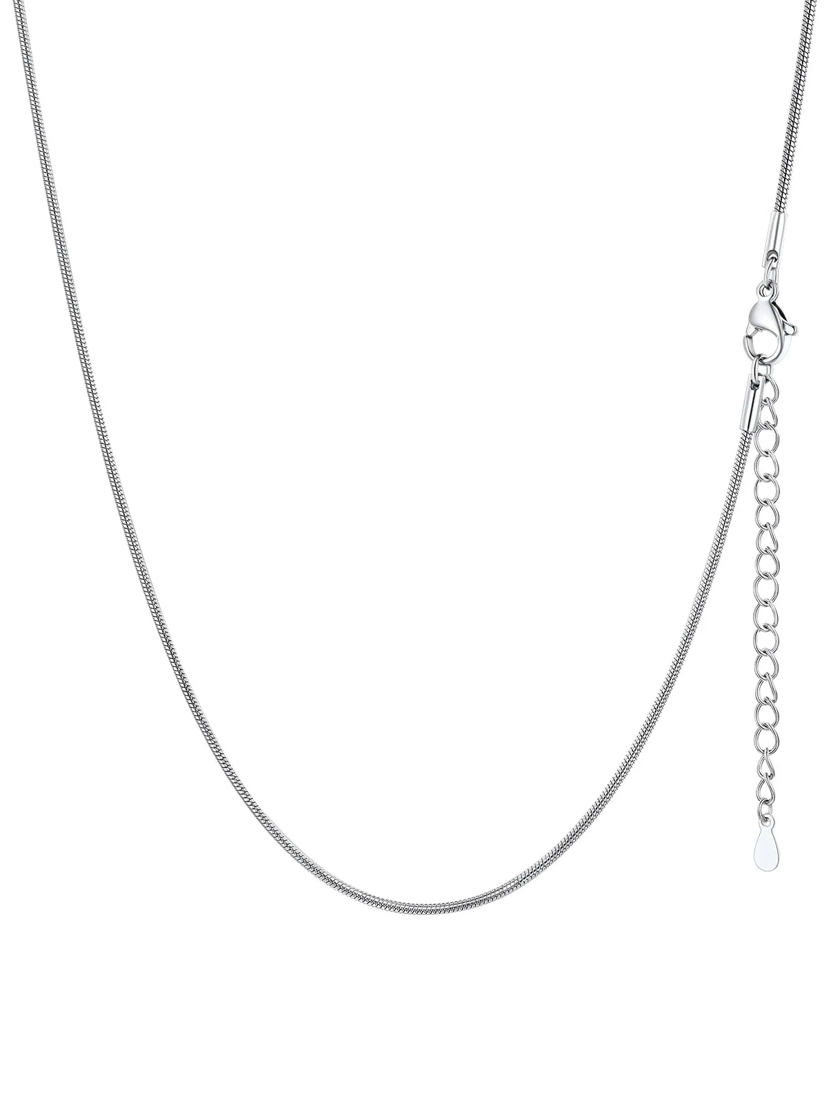 FaithHeart Collana Uomo Donna, Catenina Serpente Tonda,Larga 1,2mm Lunga 55cm, 316L Acciaio Inossidabile, Impermeabile di Alta Qualità, Gioielli da Regalo - immagine 1