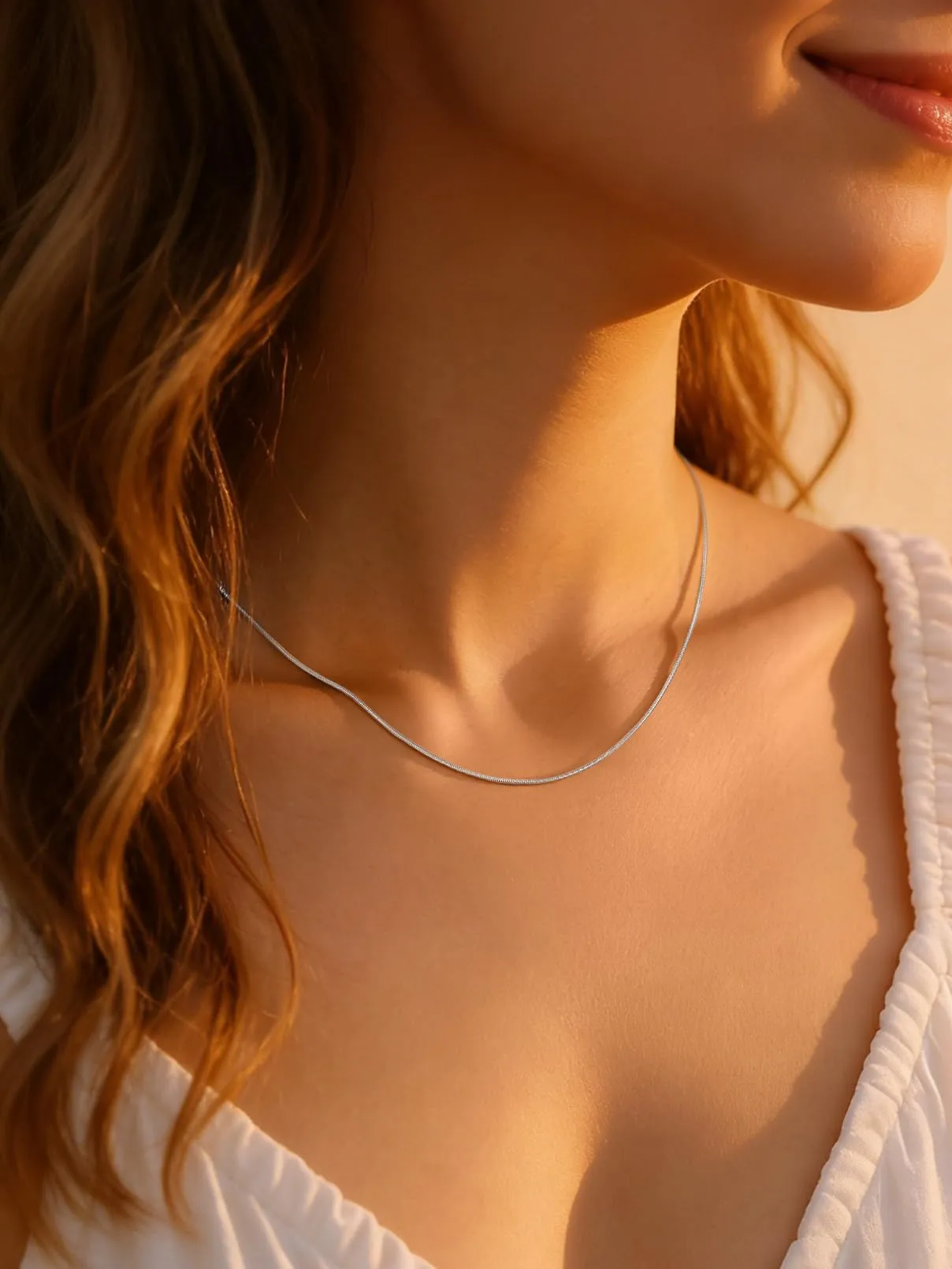 FaithHeart Collana Uomo Donna, Catenina Serpente Tonda,Larga 1mm Lunga 55cm, 316L Acciaio Inossidabile, Impermeabile di Alta Qualità, Gioielli da Regalo - immagine 8