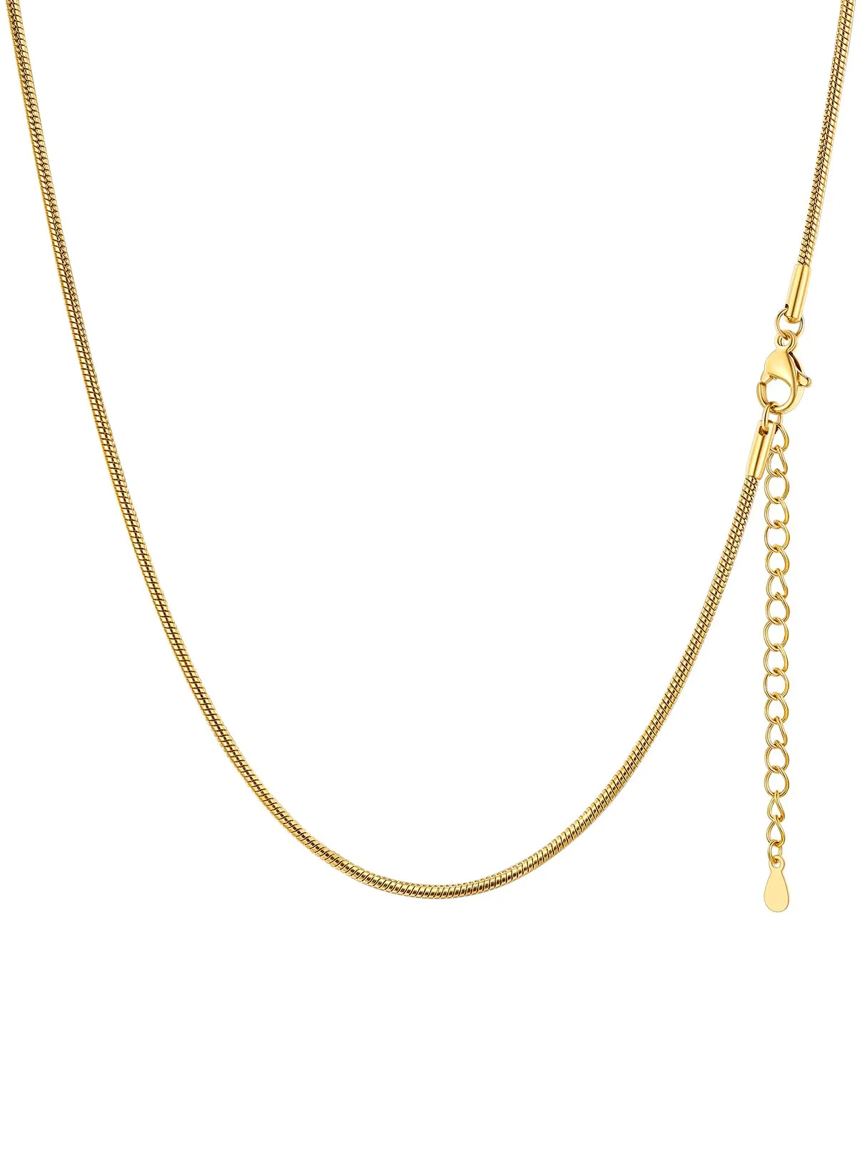 FaithHeart Collana Uomo Donna, Catenina Serpente Tonda,Larga 1,5mm Lunga 70cm, 316L Acciaio Inossidabile, Impermeabile di Alta Qualità, Gioielli da Regalo - immagine 1