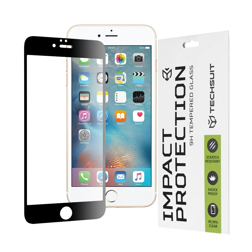 Pellicola protettiva per schermo Techsuit per Apple iPhone 6s Plus / 6 Plus, Vetro Temperato, Full Glue, 111D, Nero - immagine 1