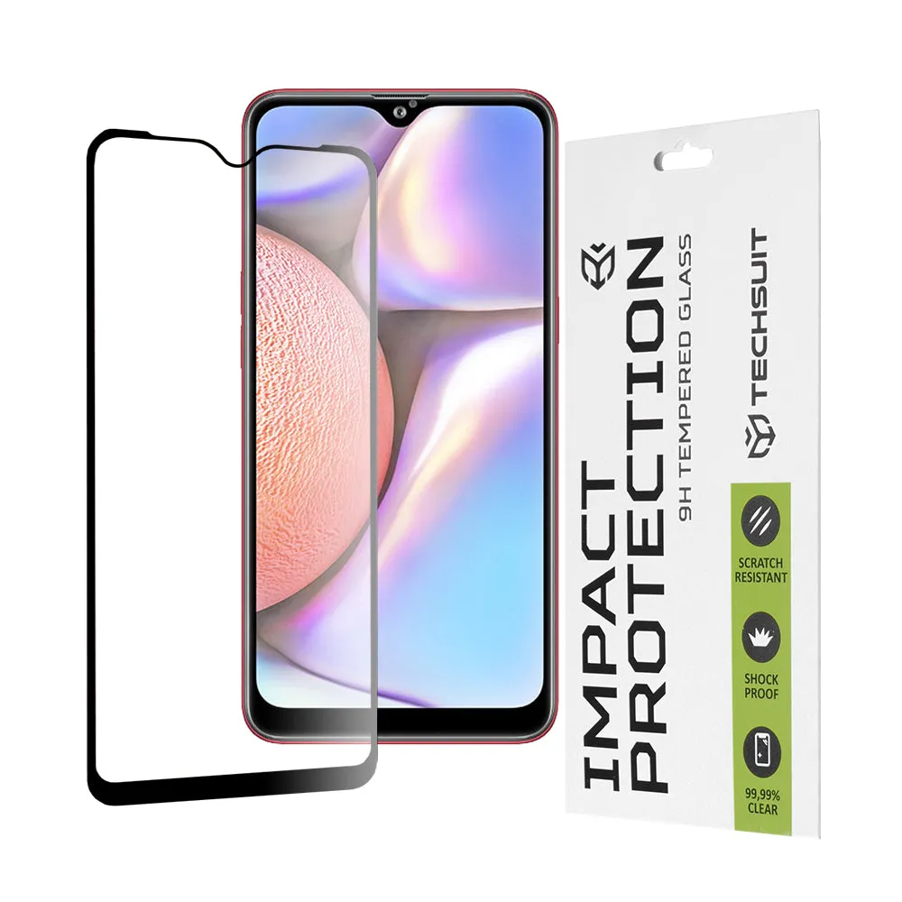 Pellicola protettiva per schermo Techsuit per Samsung Galaxy M01s M017 / A10s A107 / A10 A105 / M10 M105, Vetro Temperato, Full Glue, 111D, Nero - immagine 1