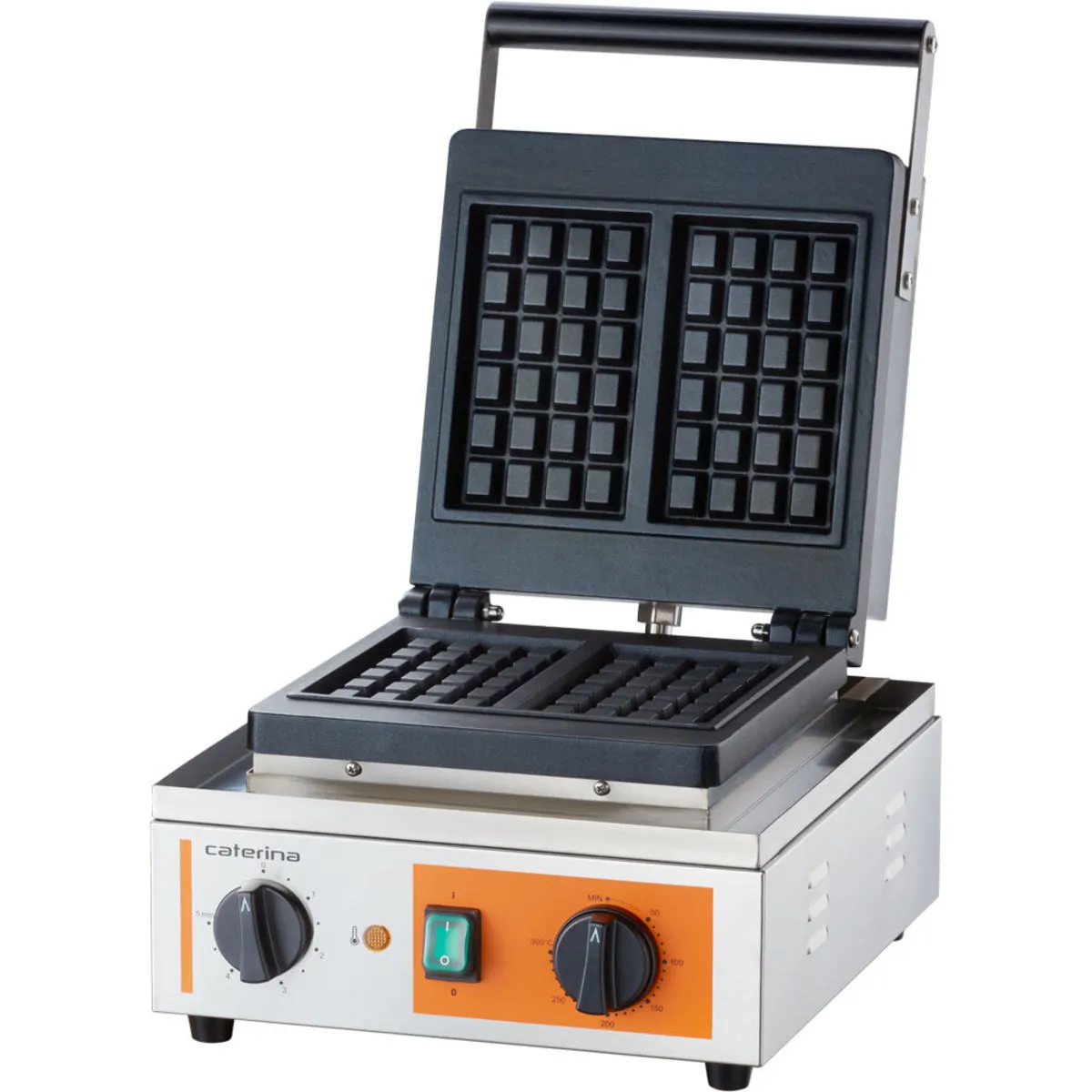Caterina Macchina per waffle CATERINA, piastra con rivestimento antiaderente, 320x380x240 mm, 1,5 kW 230 V; 32x38x24 cm (LxPxH); argento/nero - immagine 1