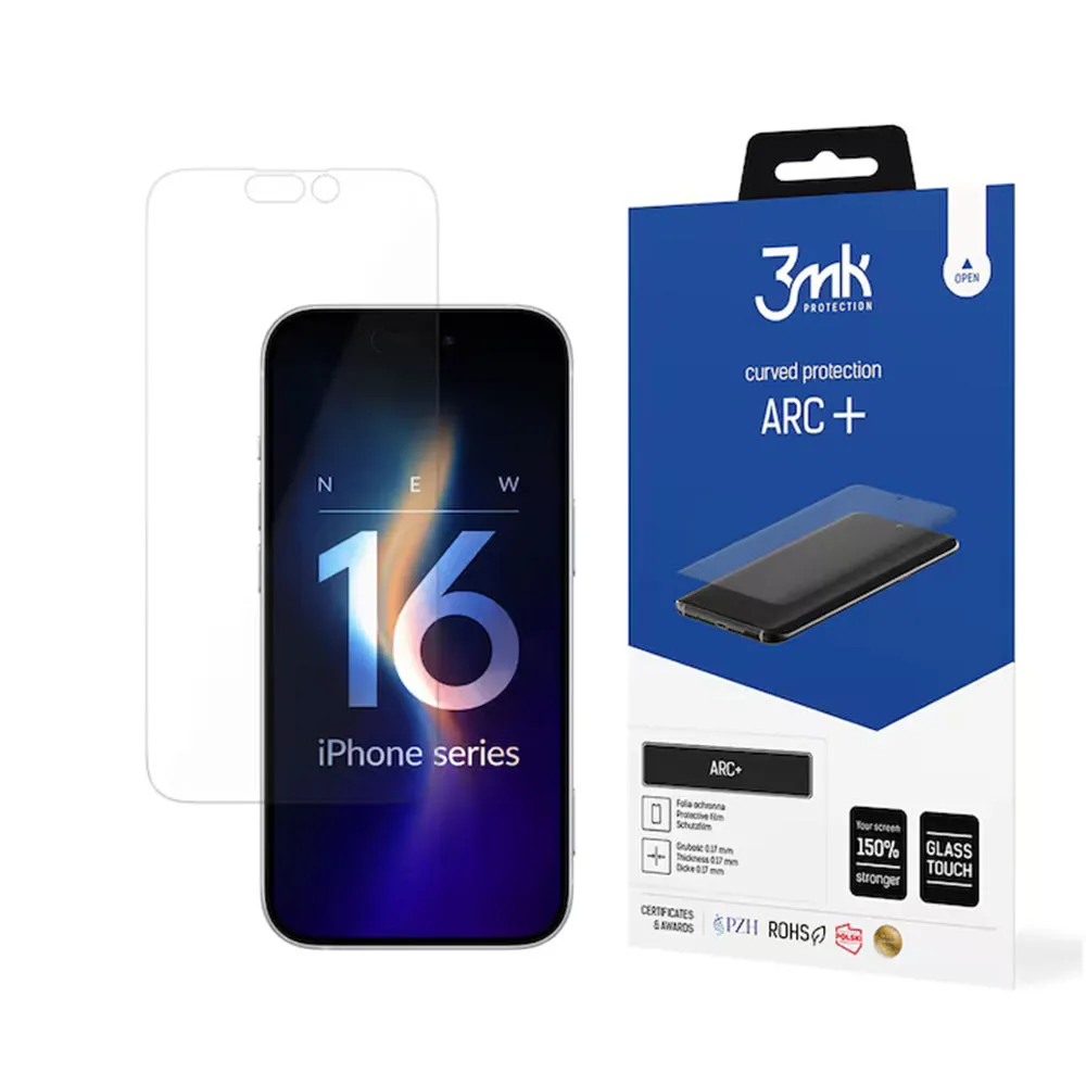 Pellicola protettiva per schermo 3MK ARC+ per Apple iPhone 16 Pro, Plastica - immagine 1