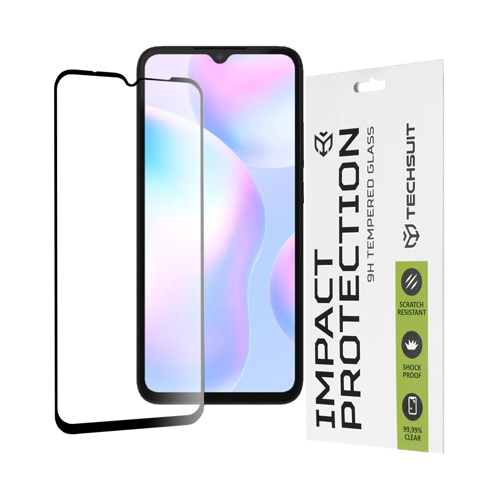 Pellicola protettiva per schermo Techsuit per Xiaomi Redmi A2+ / A2 / A1+ / A1 / 10A, Vetro temperato, Full Glue, 111D, Nero - immagine 1