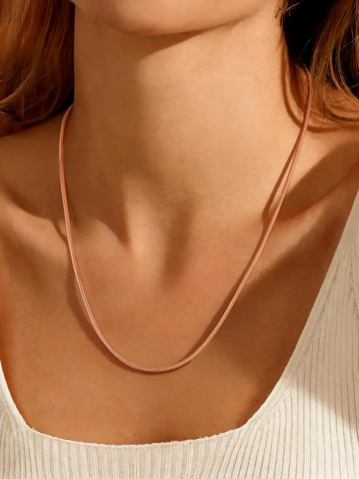 FaithHeart Collana Uomo Donna, Catenina Serpente Tonda,Larga 2mm Lunga 65cm, 316L Acciaio Inossidabile, Impermeabile di Alta Qualità, Gioielli da Regalo - immagine 4