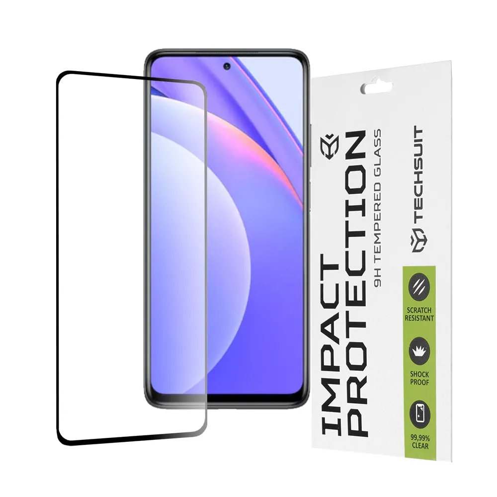 Pellicola protettiva per schermo Techsuit per Xiaomi Mi 10T Lite 5G, Vetro Temperato, Full Glue, 111D, Nero - immagine 1