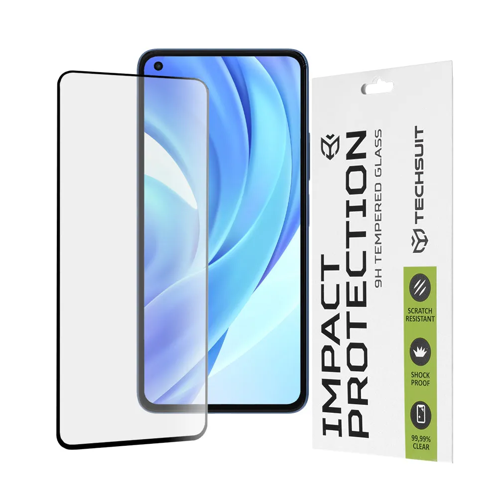Pellicola protettiva per schermo Techsuit per Xiaomi 11 Lite 5G NE / Mi 11 Lite 5G / 11 Lite, Vetro Temperato, Full Glue, 111D, Nera - immagine 1