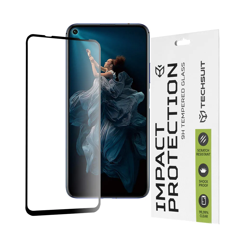 Pellicola protettiva per schermo Techsuit per Huawei Mate 30 Lite / nova 5T / Honor 20 / 20 Pro, Vetro Temperato, Full Glue, 111D, Nero - immagine 1