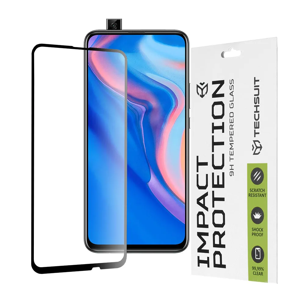 Pellicola Protettiva per Schermo Techsuit per Huawei Y9 Prime (2019) / P Smart Z, Vetro Temperato, Full Glue, 111D, Nero - immagine 1