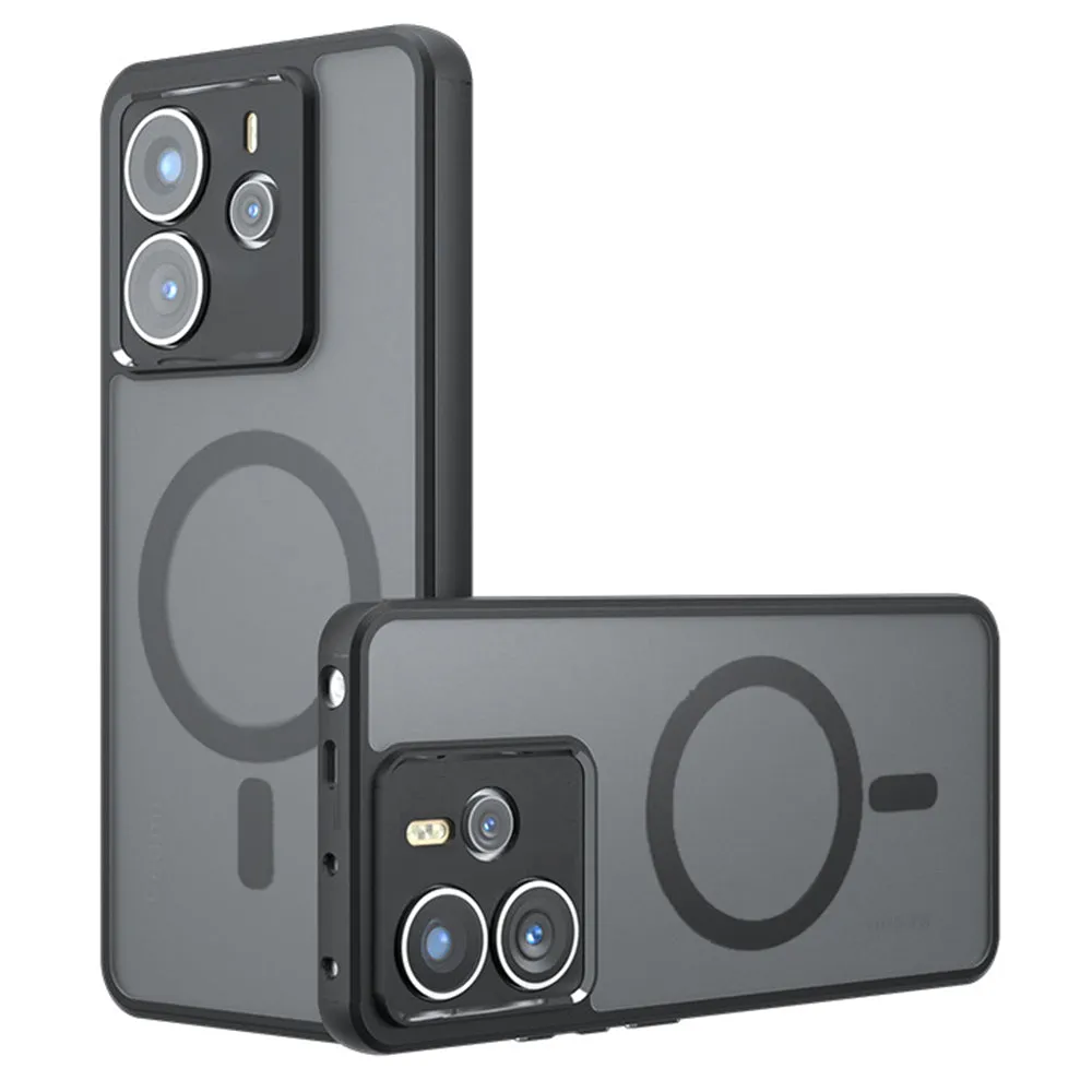 Custodia MagSafe per Xiaomi Redmi Note 14 4G (Standard), Techsuit, PureFrost, Nero Satinato - immagine 1