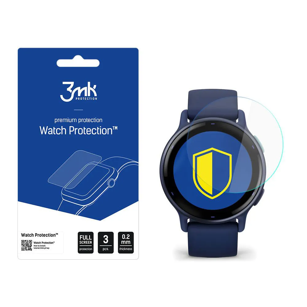 Pellicola Protettiva 3MK Arc per Garmin Vivoactive 5, Set 3 pezzi, Plastica - immagine 1