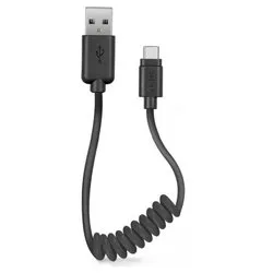 Cavo USB C Spiralato Black 0,5m TECABLETYPCSK - immagine 1