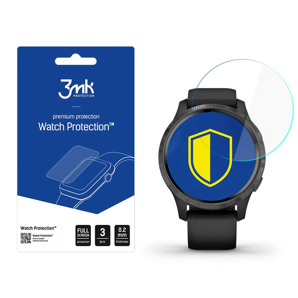 Pellicola Protettiva 3MK Arc per Garmin Venu 2S, Set da 3 pezzi, Plastica - immagine 1