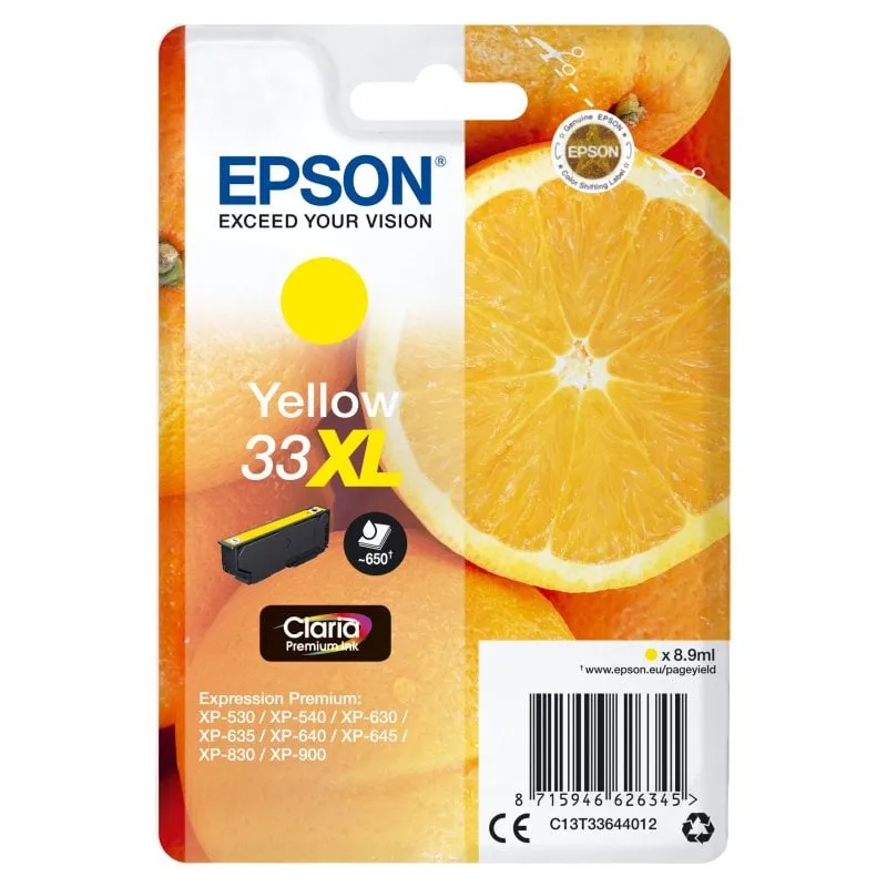 Epson Oranges Singlepack Giallo 33XL Inchiostro Claria Premium - immagine 1