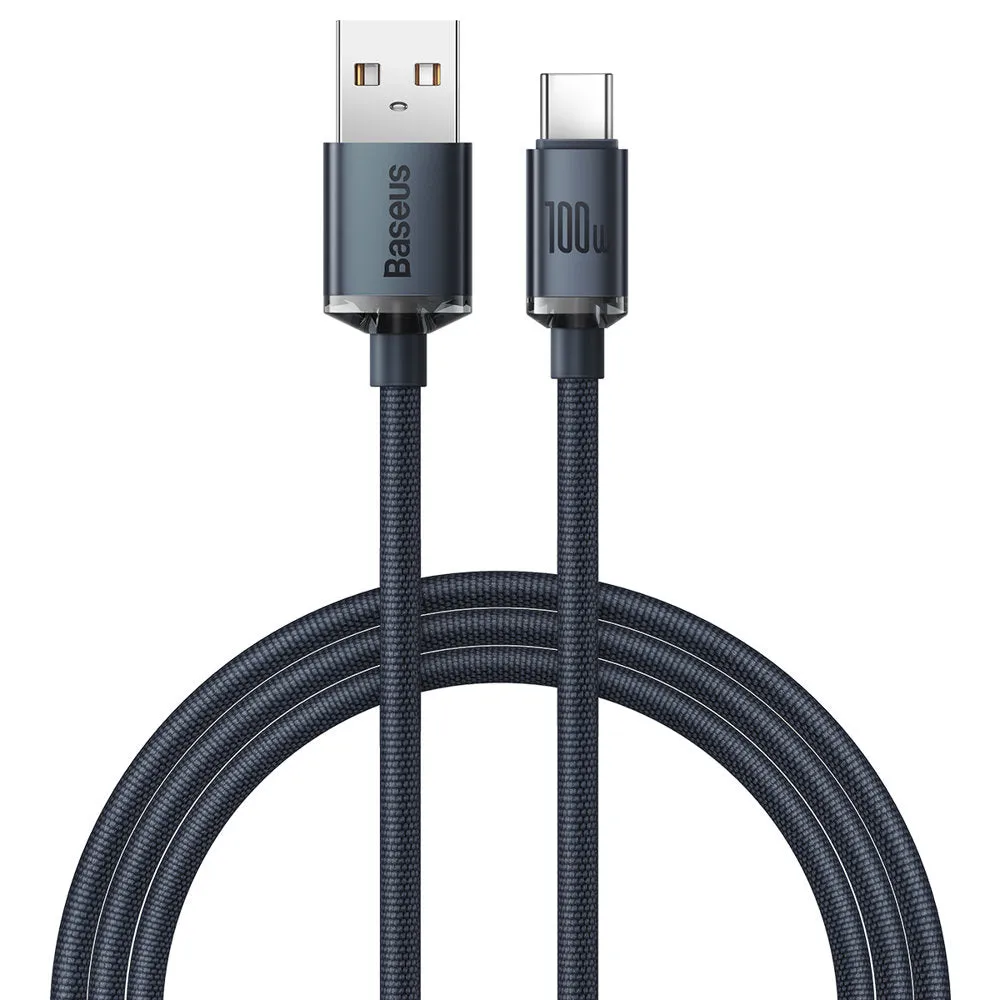 Cavo Dati e Ricarica USB-A - USB-C Baseus Crystal Shine Series, 100W, 1.2m, Nero CAJY000401 - immagine 1