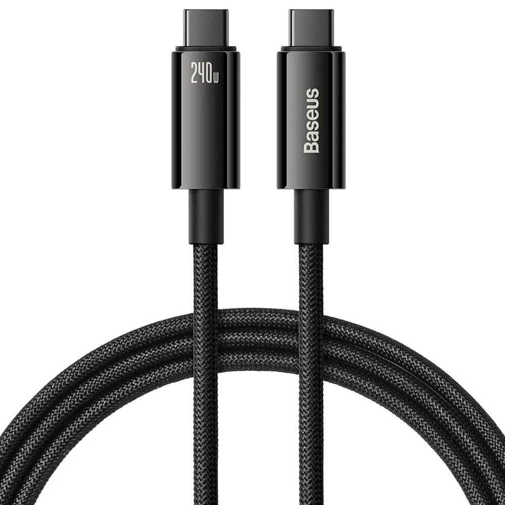 Cavo Dati e Ricarica USB-C - USB-C Baseus Tungsten Gold, 240W, 3m, Nero CAWJ040201 - immagine 1