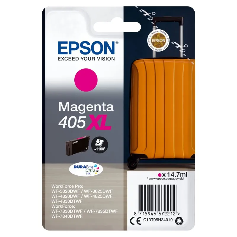 Epson Confezione singola Magenta 405XL Inchiostri DURABrite Ultra - immagine 1