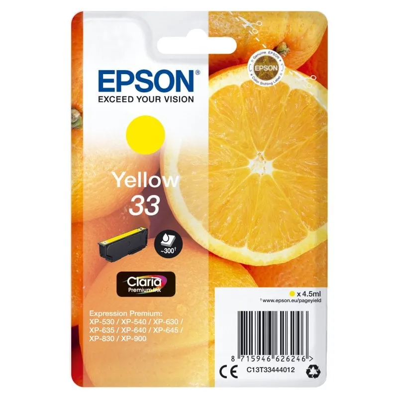 Epson Oranges Singlepack Giallo 33 Inchiostri Claria Premium - immagine 1