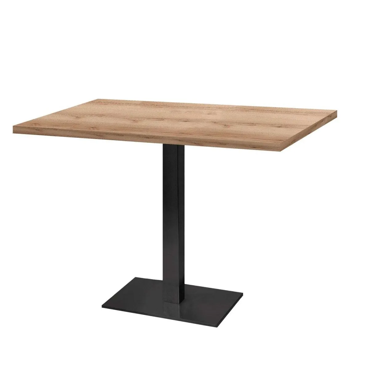 RestooTab Tavolo rettangolare Milano - laminato pietra & legno; 120x70x75 cm (LxLxH); Piano tavolo quercia/naturale, struttura nero; rettangolare - immagine 1
