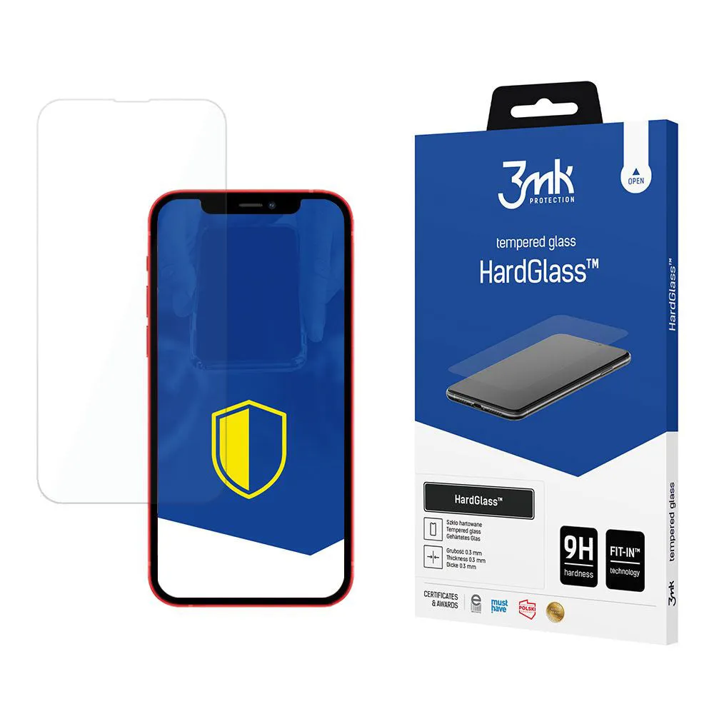 Pellicola protettiva per schermo 3MK HardGlass per Apple iPhone 13, Vetro Temperato, Full Glue - immagine 1
