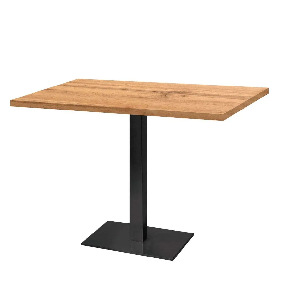 RestooTab Tavolo rettangolare Milano - laminato pietra & legno; 120x70x75 cm (LxLxH); Piano tavolo quercia, struttura nero; rettangolare - immagine 1