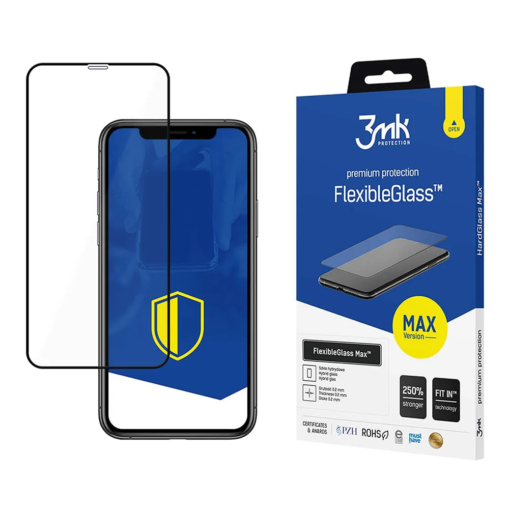 Pellicola protettiva per schermo 3MK FlexibleGlass Max per Apple iPhone 11 / XR, Vetro Flessibile, Colla Totale, Nera - immagine 1