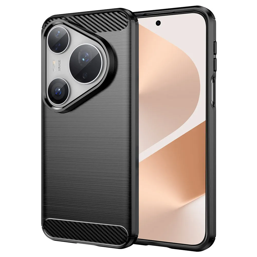 Custodia per Huawei Pura 80 Pro / Pura 80 Ultra, Techsuit, Carbonio, Nera - immagine 1