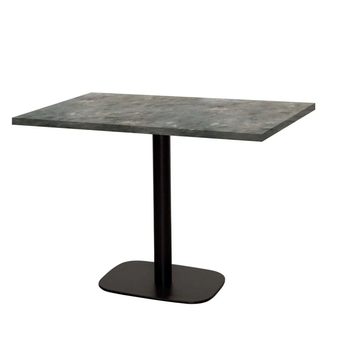 RestooTab Tavolo Round rettangolare - laminato pietra & legno; 120x70x75 cm (LxLxH); Piano tavolo grigio/blu, struttura nero; rettangolare - immagine 1