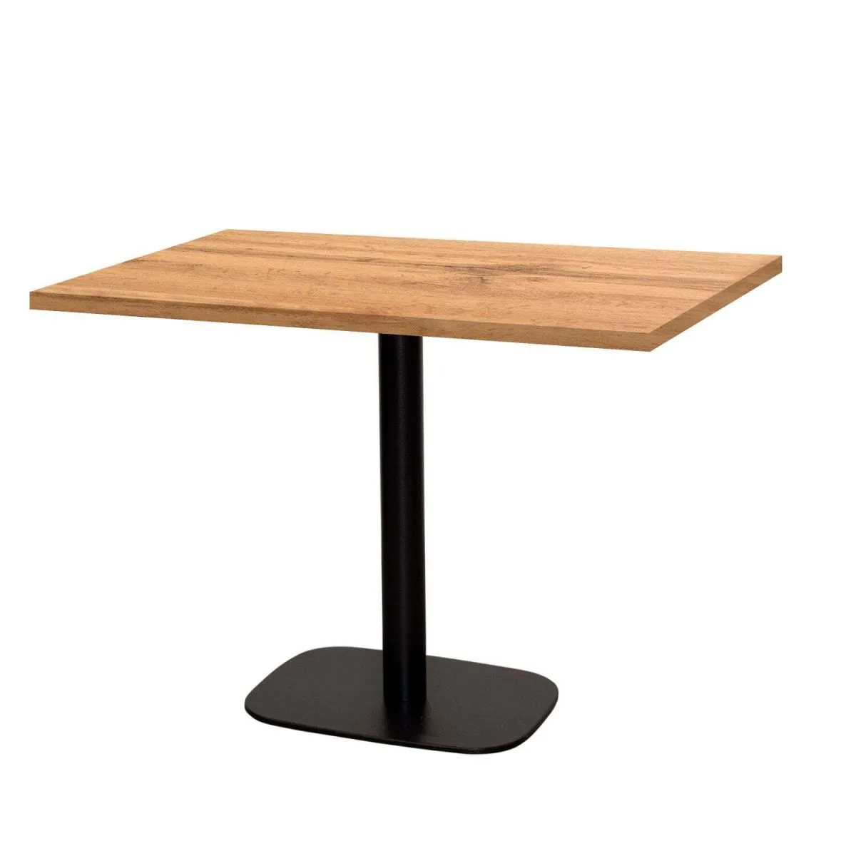 RestooTab Tavolo Round rettangolare - laminato pietra & legno; 120x70x75 cm (LxLxH); Piano tavolo quercia, struttura nero; rettangolare - immagine 1