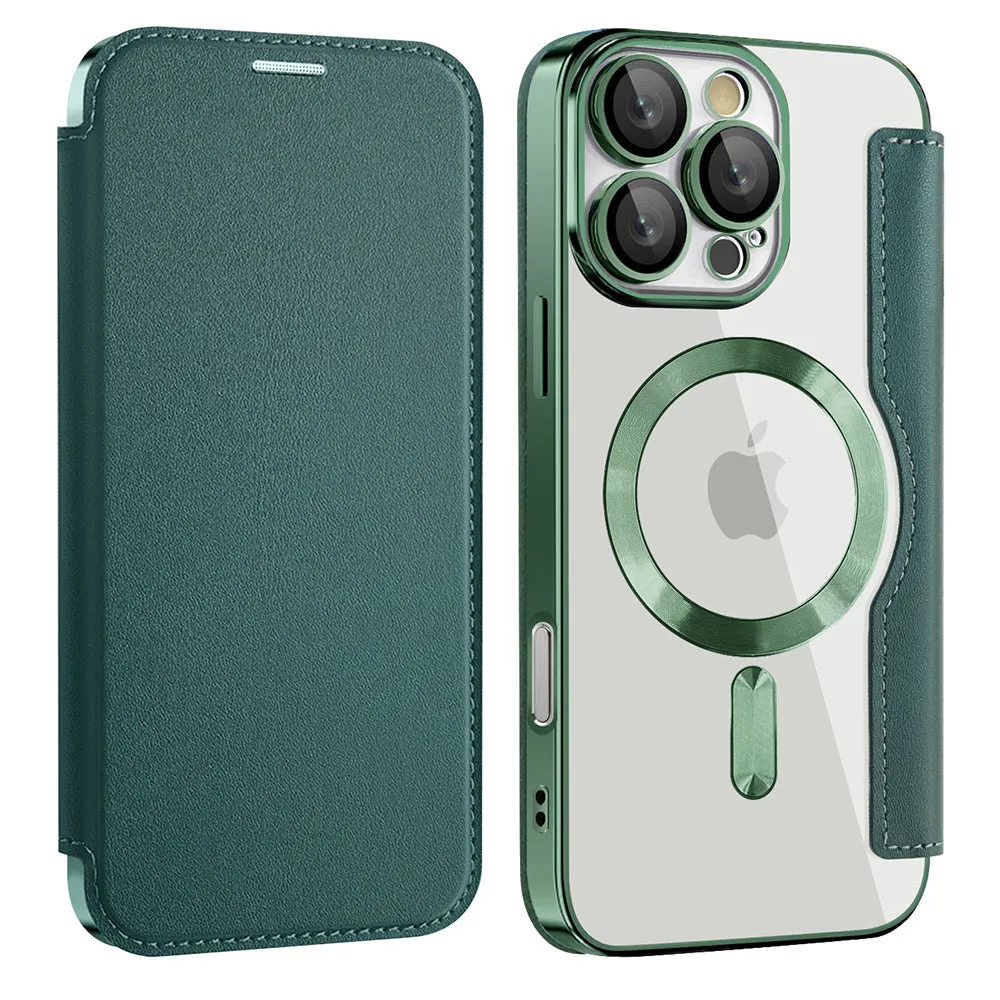 Custodia MagSafe per Samsung Galaxy A18 5G A186 / A18 4G A185 / F17 / M17 / A17 4G A175, Techsuit, SmartMag Book, Verde - immagine 1