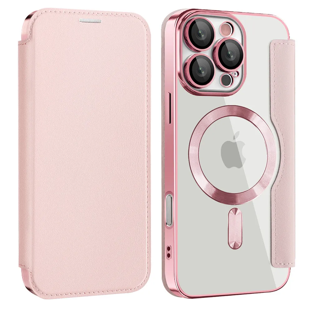 Custodia MagSafe per Samsung Galaxy A18 5G A186 / A18 4G A185 / F17 / M17 / A17 4G A175, Techsuit, SmartMag Book, Rosa - immagine 1