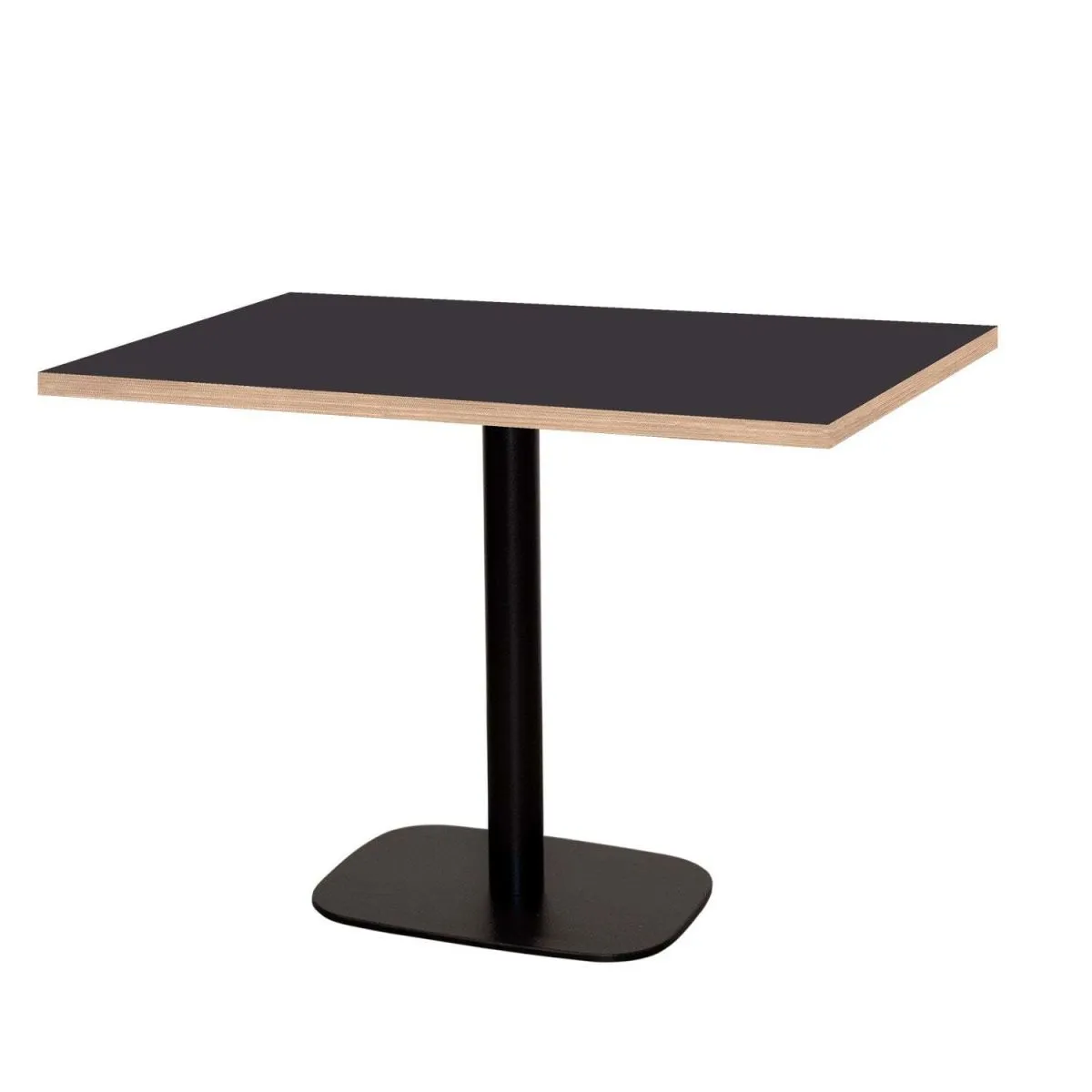 RestooTab Tavolo Round rettangolare - laminato pietra & legno; 120x70x75 cm (LxLxH); Piano tavolo nero, struttura nero; rettangolare - immagine 1