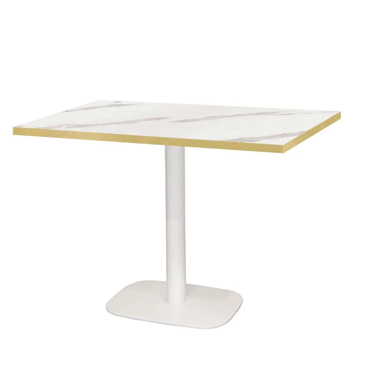 RestooTab Tavolo Round rettangolare base bianco - laminato pietra; 120x70x75 cm (LxLxH); Piano tavolo bianco, struttura bianco; rettangolare - immagine 1