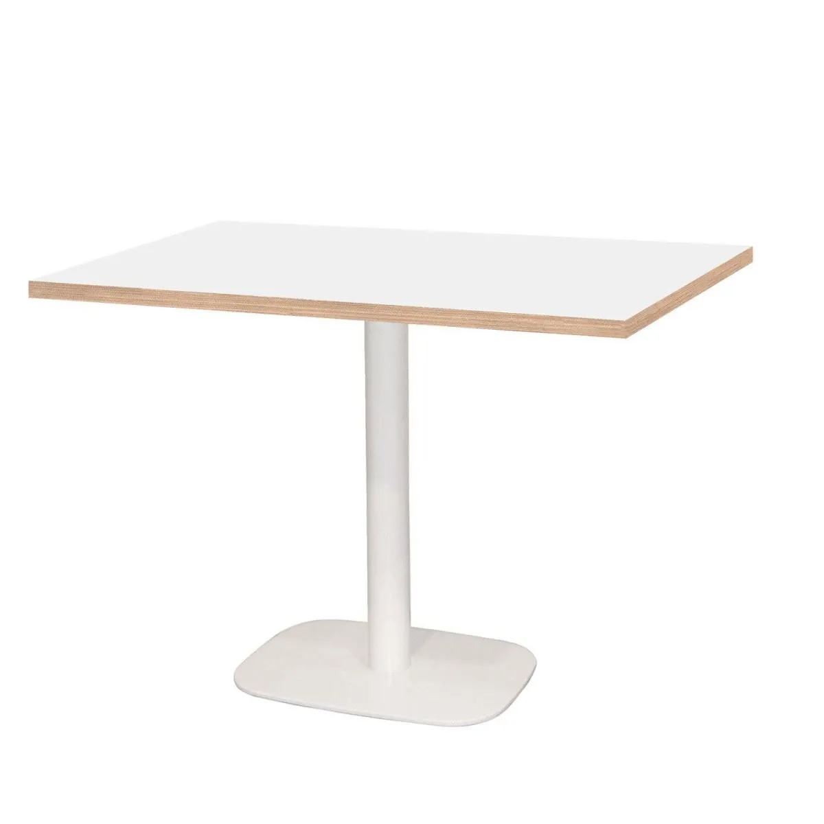 RestooTab Tavolo Round rettangolare base bianco - laminato legno & tinta unita; 120x70x75 cm (LxLxH); Piano tavolo bianco, struttura bianco; rettangolare - immagine 1