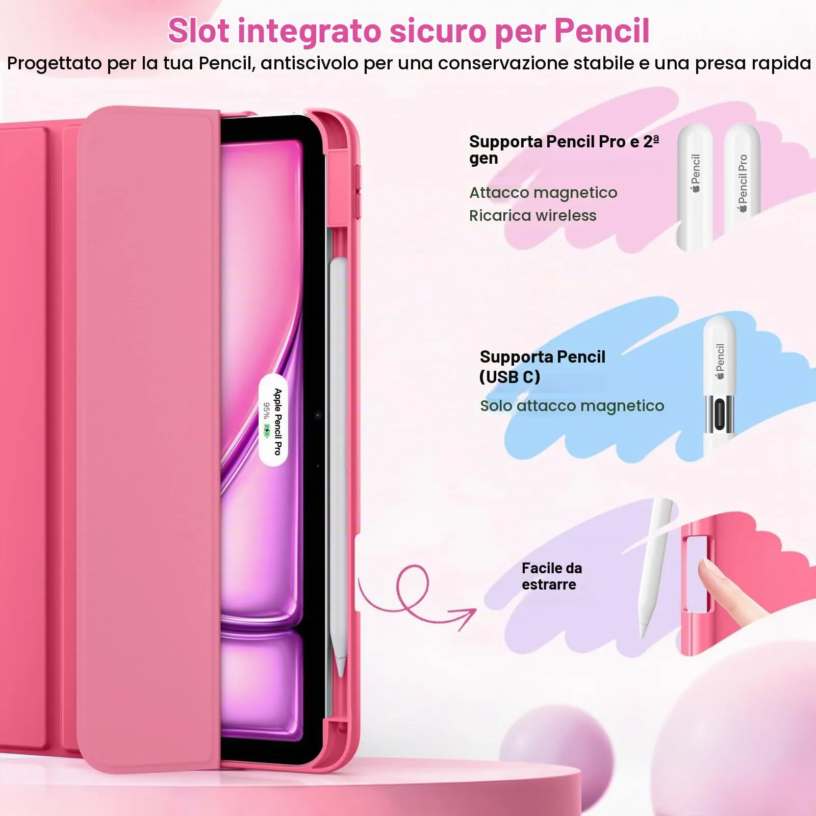 MoKo Custodia Sottile per iPad Air 11 ", iPad Air 5a/4a Gen, Rosso - immagine 5